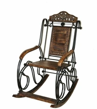 STYLO   Iron Rocking Chair Is Fully Portable & Easy to Dismantle Relax Your Back  Pain -  Free Size,  Brown,  Iron,  Pack of1